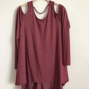 Peep-Shoulder Long Sleeve